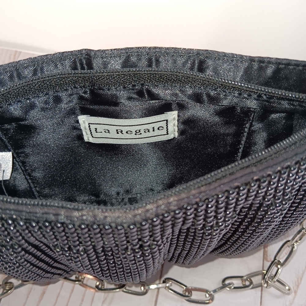 La Regale Mesh Evening Party Small Purse Chain Link Strap - Picture 3 of 15
